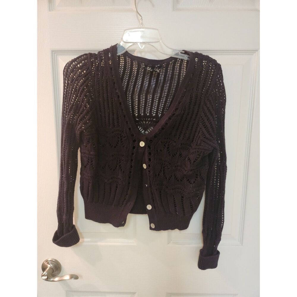 Lucky Brand Size Large Openwork Knit Cardigan